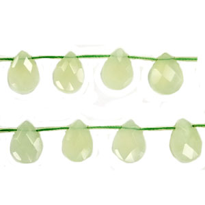 NEW JADE FACETED PEAR SD 13X18MM